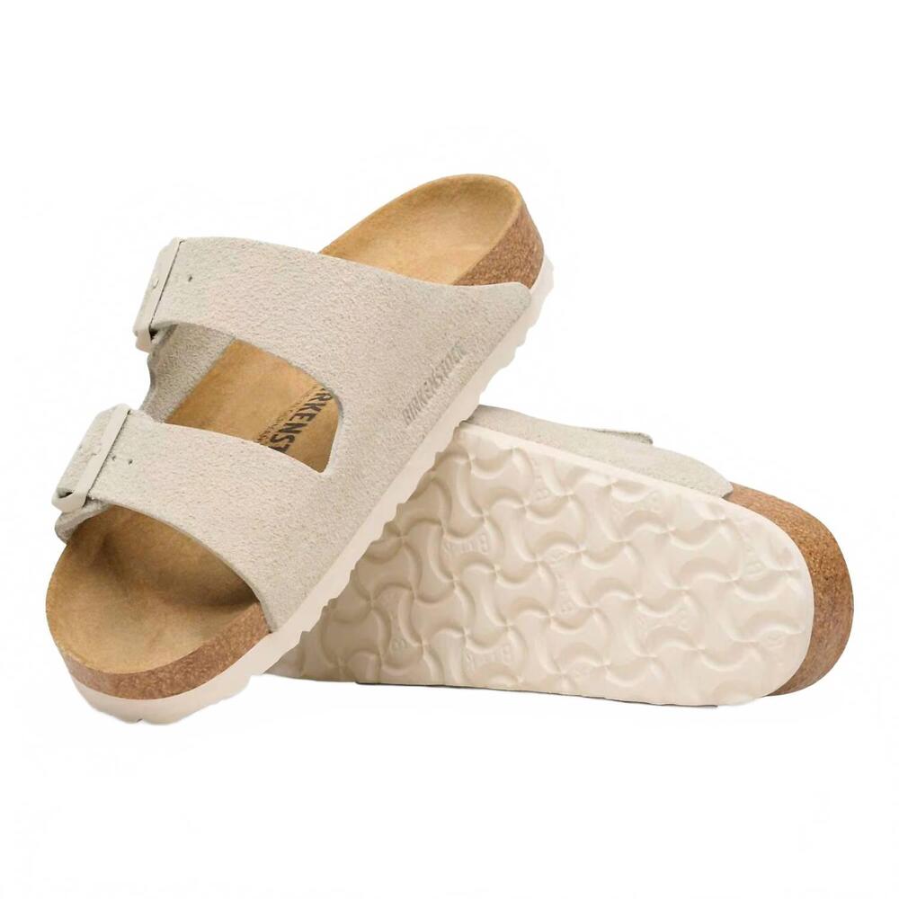 NEW BIRKENSTOCK women's arizona suede leather sandal in oyster - Picture 5 of 8